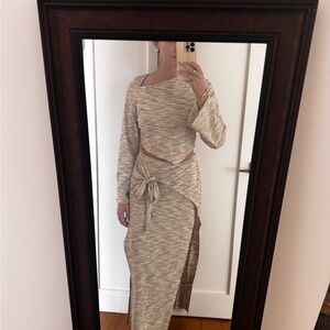 Sabo Skirt Cream Wrap skirt  with Tie Detail and matching top